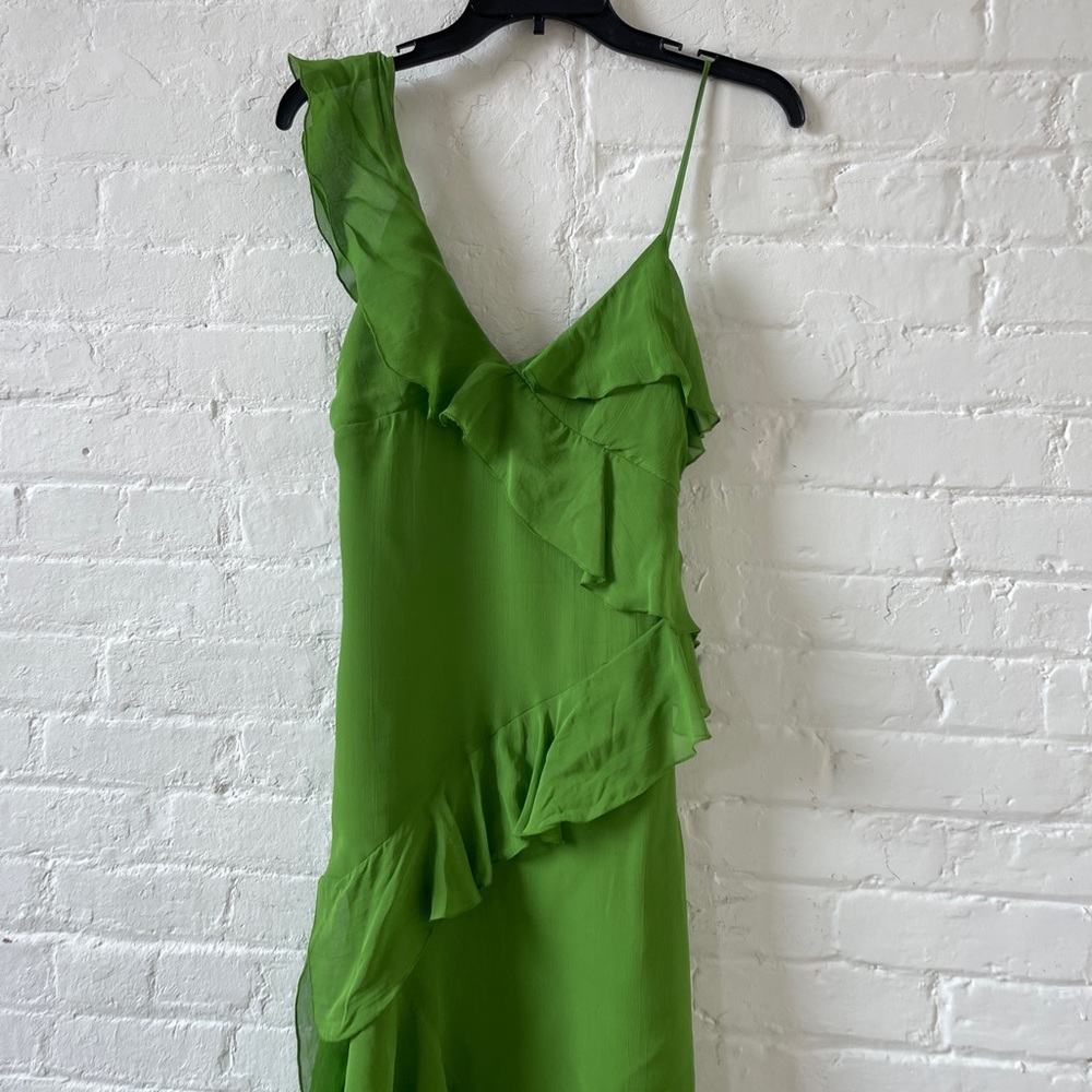 Mango Green Ruffle Maxi Dress - Picture 3 of 11